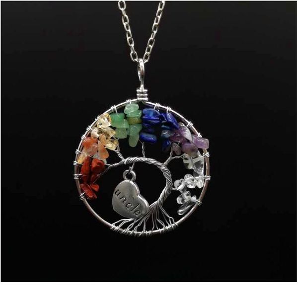 100% handmade wrapped natural stones crystal tree of life pendant necklace women men heart engraved letter family jewel qylozh, Black
100% handmade wrapped natural stones crystal tree of life pendant necklace women men heart engraved letter family jewel qylozh, Black