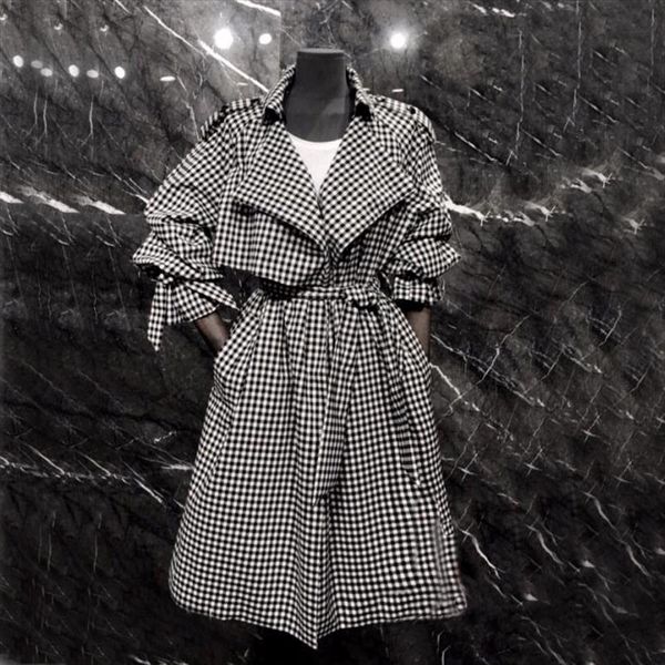 womens autumn winter checked trench coat oversize coats with belt lapel collar female plaid outerwear drop shipping, Tan;black
womens autumn winter checked trench coat oversize coats with belt lapel collar female plaid outerwear drop shipping, Tan;black