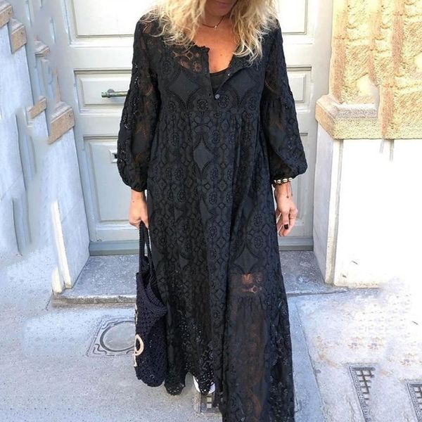 bohoartist autumn women's hollow maxi dresses lantern sleeve pullover bohemia dresses y200102, White;black
bohoartist autumn women's hollow maxi dresses lantern sleeve pullover bohemia dresses y200102, White;black