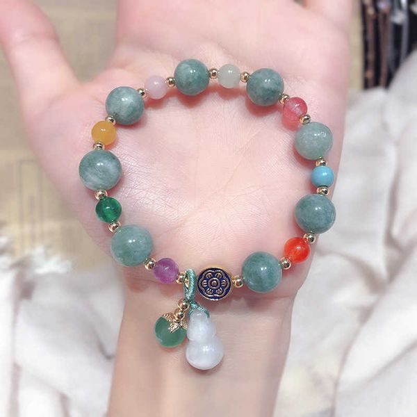 natural stone bead bracelet for women elastic rope jade bangle gourd pendant healing energy bracelet female jewelry, Black
natural stone bead bracelet for women elastic rope jade bangle gourd pendant healing energy bracelet female jewelry, Black