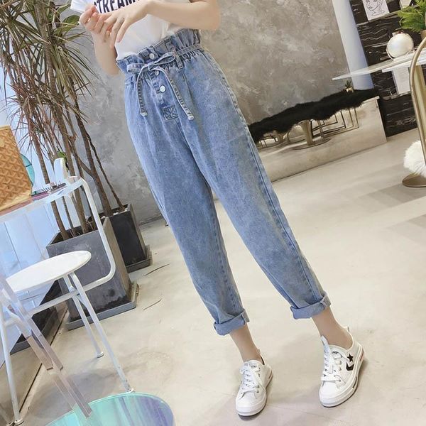 2019 fashion woman autumn winter jeans high waist sashes button loose washed vintage streetwear harem blue jeans
2019 fashion woman autumn winter jeans high waist sashes button loose washed vintage streetwear harem blue jeans