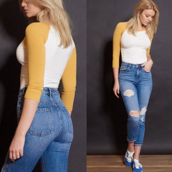 fall spring cotton plus size straight leg jeans ripped jeans for women mom high waist, Blue
fall spring cotton plus size straight leg jeans ripped jeans for women mom high waist, Blue