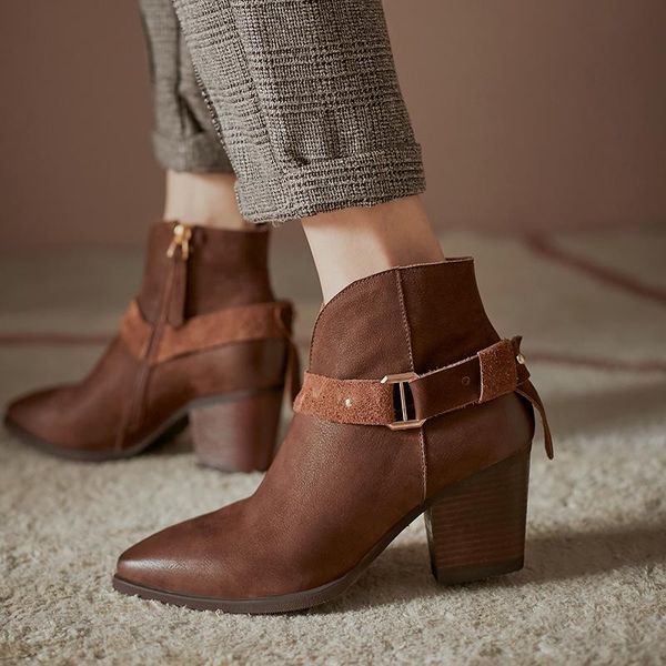 retro boots women genuine leather handmade shoes for women zipper thick heels winter party casual shoes woman, Black
retro boots women genuine leather handmade shoes for women zipper thick heels winter party casual shoes woman, Black