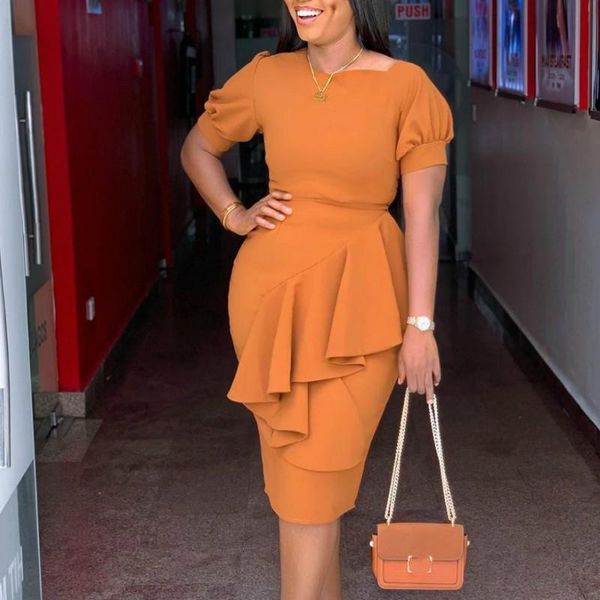 women elegant dresses short lantern sleeves slim ruffles sheath package hip classy vestidos elastic african female fashion robes, Black;gray
women elegant dresses short lantern sleeves slim ruffles sheath package hip classy vestidos elastic african female fashion robes, Black;gray