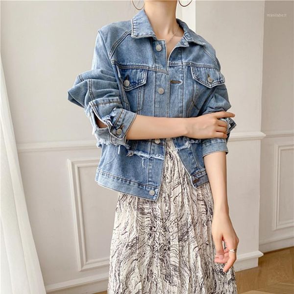 vintage light washed blue denim jacket 2020 new autumn korean style loose solid jeans coat short cardigans jackets1, Black;brown
vintage light washed blue denim jacket 2020 new autumn korean style loose solid jeans coat short cardigans jackets1, Black;brown