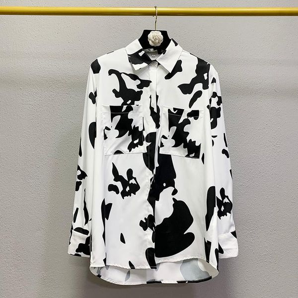 women's blouses & shirts superaen 2021 design print turn down collar full fashion all match blouse women, White 
women's blouses & shirts superaen 2021 design print turn down collar full fashion all match blouse women, White