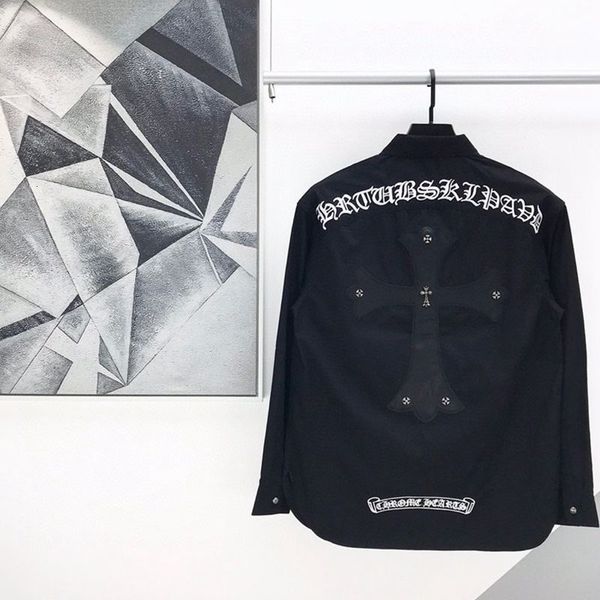 early autumn fashion brand new crosin cross embroidery leather long sleeve shirt men's and women's loose jacket, Black;gray
early autumn fashion brand new crosin cross embroidery leather long sleeve shirt men's and women's loose jacket, Black;gray