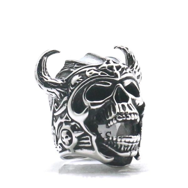cluster rings 316l stainless steel punk gothic cool skull ring, Golden;silver 
cluster rings 316l stainless steel punk gothic cool skull ring, Golden;silver