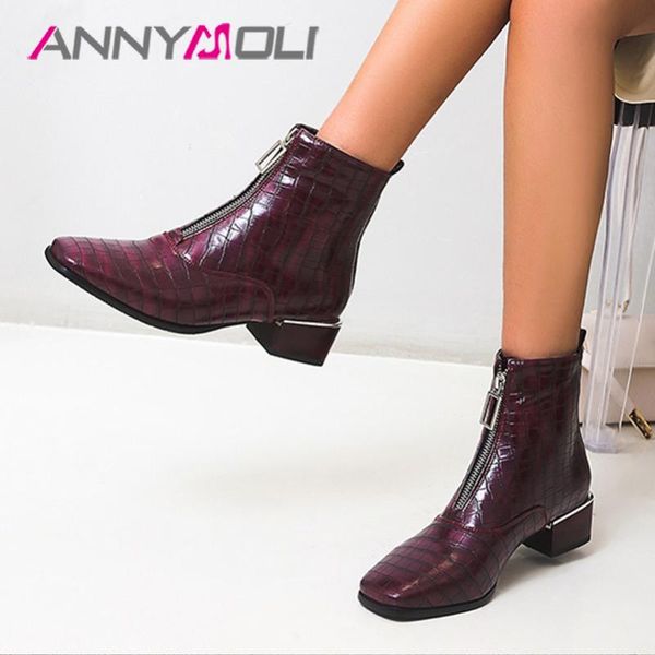 annymoli med heel ankle boots women boots chunky heel shoes zipper square toe short female autumn winter brown big size 46, Black
annymoli med heel ankle boots women boots chunky heel shoes zipper square toe short female autumn winter brown big size 46, Black