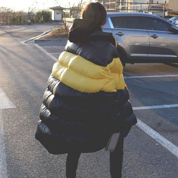 fashion yellow lapel long sleeve stitching contrast color loose plus woman cotton coat fashion tide winter jacket new td1571, Black
fashion yellow lapel long sleeve stitching contrast color loose plus woman cotton coat fashion tide winter jacket new td1571, Black