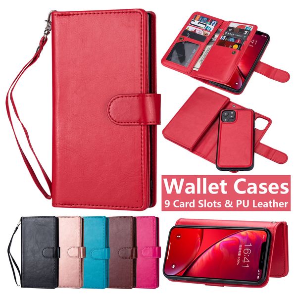 pu leather wallet phone case for iphone 11 pro x xr xs max 7 8 plus samsung galaxy s20 ultra 9 card slots solid color flip stand cover case
pu leather wallet phone case for iphone 11 pro x xr xs max 7 8 plus samsung galaxy s20 ultra 9 card slots solid color flip stand cover case