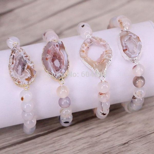 5 strand zyunz nature geode connector bracelets, round stone beads stretch bracelets charm jewelry, Black
5 strand zyunz nature geode connector bracelets, round stone beads stretch bracelets charm jewelry, Black