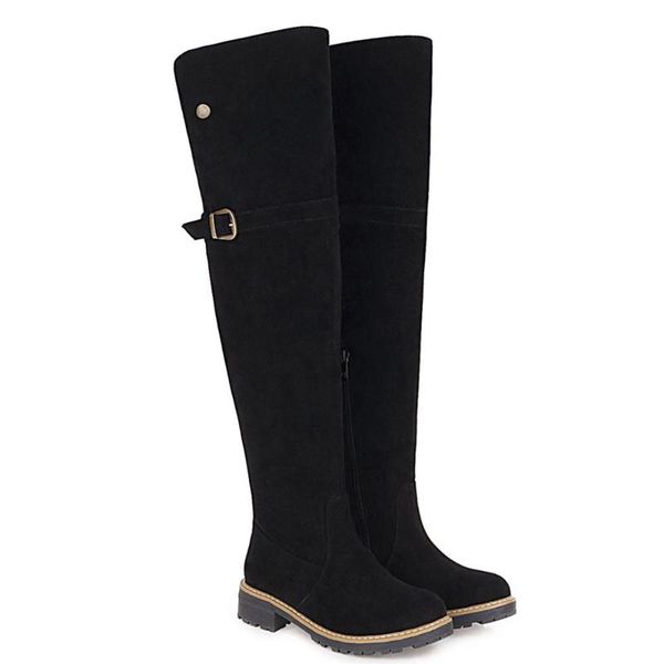 boots nubuck leather flat retro rider low-heeled cow suede side zipper wool women's with stitching warmth knee, Black
boots nubuck leather flat retro rider low-heeled cow suede side zipper wool women's with stitching warmth knee, Black