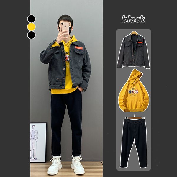 spring 2020 new suit men's denim jacket, handsome and loose, with sweater, casual small leg jeans
spring 2020 new suit men's denim jacket, handsome and loose, with sweater, casual small leg jeans