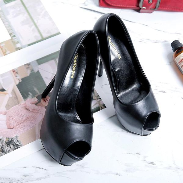 2021 new 14 cm fish mouth high heels fashion banquet wedding professional women's shoes, Black
2021 new 14 cm fish mouth high heels fashion banquet wedding professional women's shoes, Black