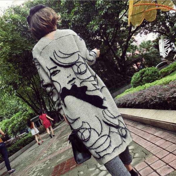 new women's abstract bat sleeve simple medium long cardigan coat sweater sweater coat lxs97, White;black
new women's abstract bat sleeve simple medium long cardigan coat sweater sweater coat lxs97, White;black
