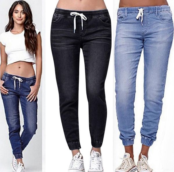 jeans woman high waist jeans autumn elastic plus loose soft comfortable denim casual drawstring plus cropped jeans mujer 2019, Blue
jeans woman high waist jeans autumn elastic plus loose soft comfortable denim casual drawstring plus cropped jeans mujer 2019, Blue