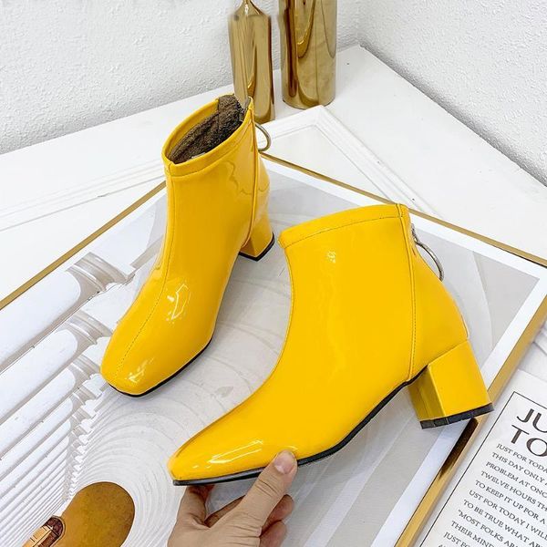 autumn women ankle boots fashion simple slip-on bright leather platform booties feminina yellow purple thick with shoes woman 381, Black
autumn women ankle boots fashion simple slip-on bright leather platform booties feminina yellow purple thick with shoes woman 381, Black