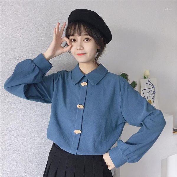 korean small fresh women's clothing preppy style loose long sleeve blouses solid turn-down collar shirts new autumn ladies 1, White
korean small fresh women's clothing preppy style loose long sleeve blouses solid turn-down collar shirts new autumn ladies 1, White