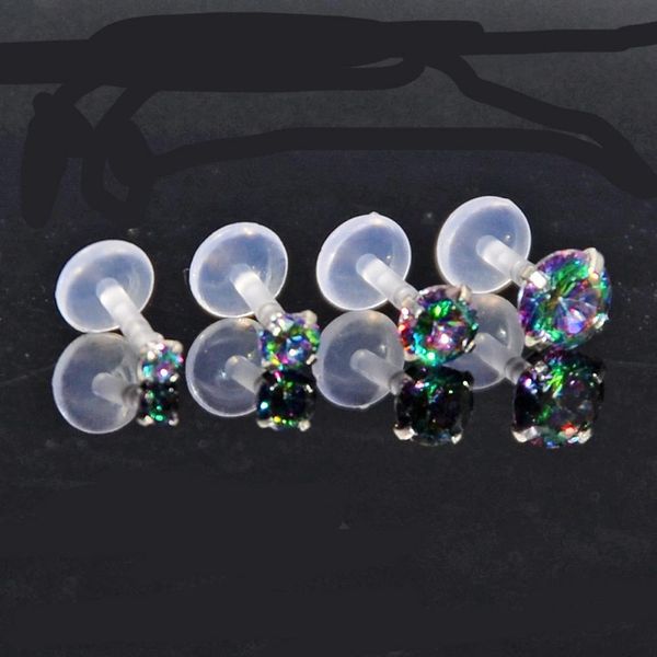 lot 4pcs rainbow zircon bioplast labret monroe lip stud ear cartiliage tragus helix piercing stud ring 16g body jewelry q jllorl, Silver
lot 4pcs rainbow zircon bioplast labret monroe lip stud ear cartiliage tragus helix piercing stud ring 16g body jewelry q jllorl, Silver