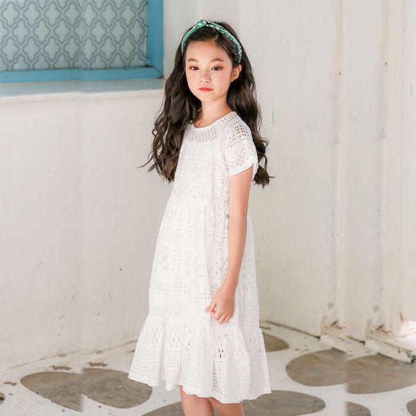 lace girls' summer white cut out princs drs, Red;yellow 
lace girls' summer white cut out princs drs, Red;yellow