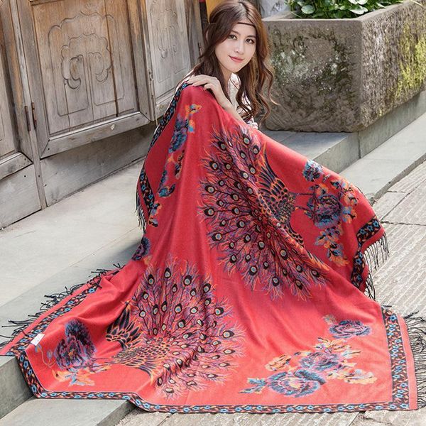2020 double side winter women square cashmere scarf national peacock pattern jacquard shawl wrap blanket warm tippet1, Blue;gray
2020 double side winter women square cashmere scarf national peacock pattern jacquard shawl wrap blanket warm tippet1, Blue;gray