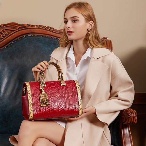 effini new style handbags women boston bags portable cowhide leather snake pattern shoulder ladies tote messenger bag large shopping bag
effini new style handbags women boston bags portable cowhide leather snake pattern shoulder ladies tote messenger bag large shopping bag