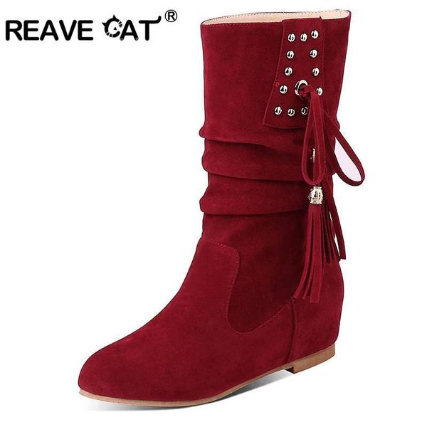 reave cat winter snow boots ankle boots round toe height increasing studded tassel slip on black booties mujer big size
reave cat winter snow boots ankle boots round toe height increasing studded tassel slip on black booties mujer big size