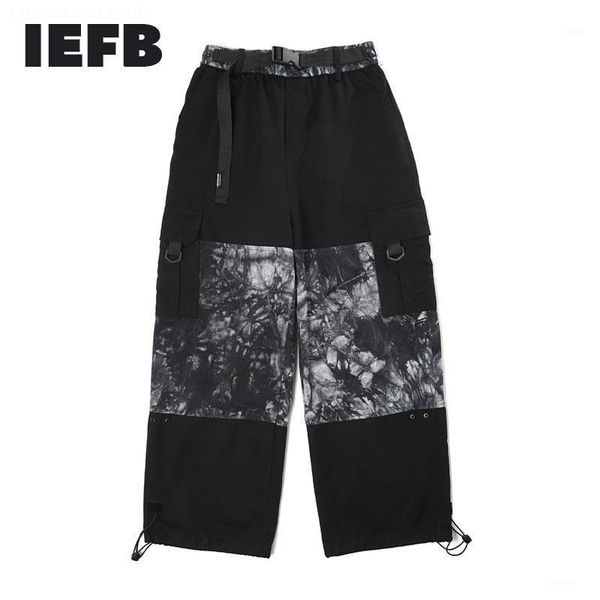 iefb new spring tide streetwear tie dyeing splicing loose hip hop casual pants men's loose large straight wide leg pants 9y55021, Black
iefb new spring tide streetwear tie dyeing splicing loose hip hop casual pants men's loose large straight wide leg pants 9y55021, Black