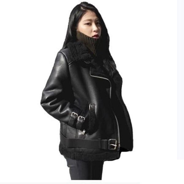 women fur lambswool motorcycle clothing female plus cashmere thick coat winter warm pu faxu leather jacket plus size short coats, Black
women fur lambswool motorcycle clothing female plus cashmere thick coat winter warm pu faxu leather jacket plus size short coats, Black