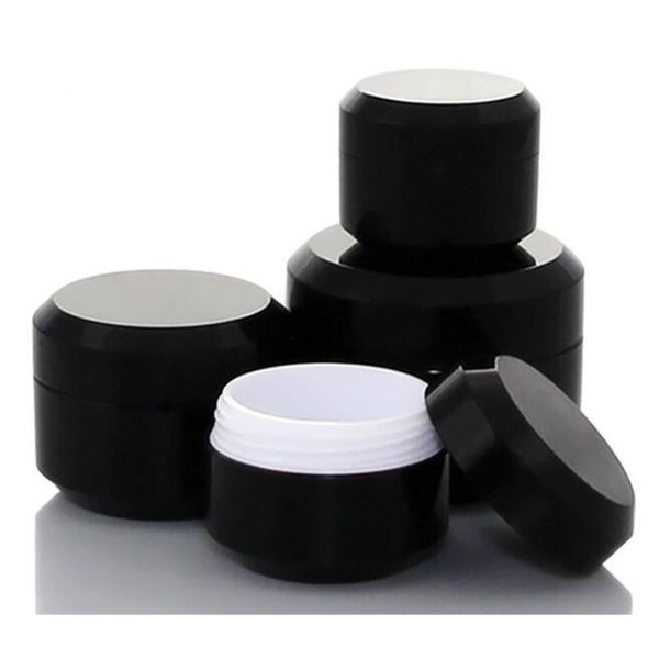 10pcs black round cream bottle jars pot container empty cosmetic plastic sample box for nail art gel glitter storage 201013
10pcs black round cream bottle jars pot container empty cosmetic plastic sample box for nail art gel glitter storage 201013