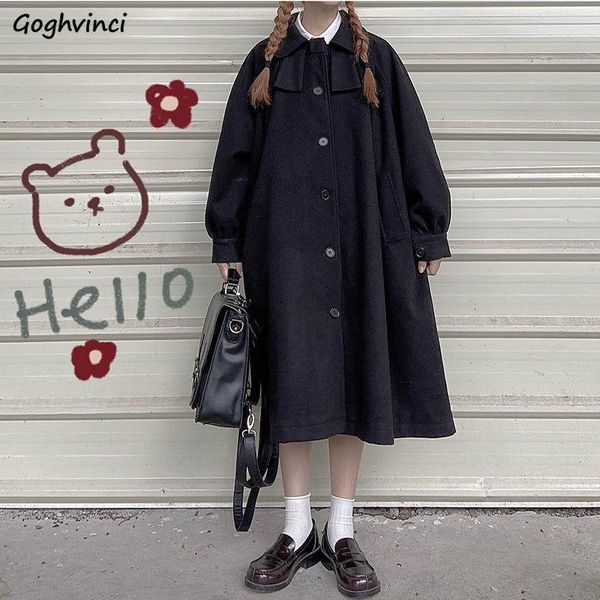 women's wool & blends women long sleeve turn down collar simple cute kawaii japanese style students outwear casual chic all-match sweet, Black
women's wool & blends women long sleeve turn down collar simple cute kawaii japanese style students outwear casual chic all-match sweet, Black