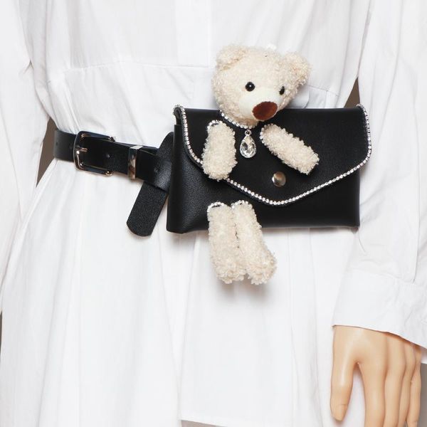 korean cute bear waist packs black pu leather waist belt with phone bag for women rhinestone fanny pack female messenger bag
korean cute bear waist packs black pu leather waist belt with phone bag for women rhinestone fanny pack female messenger bag