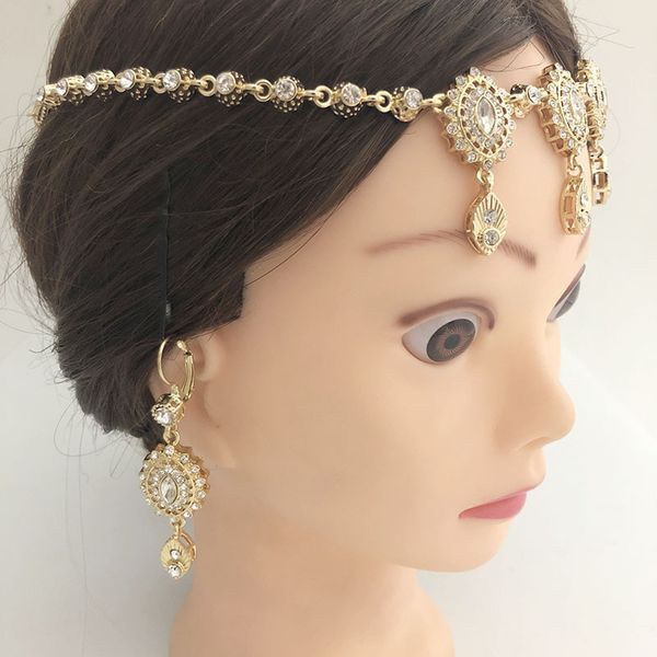 arabic handmade jewelry with crystals wedding hair accessories women gold headpiece jewelry set head chain and earrings 201222, Slivery;crystal
arabic handmade jewelry with crystals wedding hair accessories women gold headpiece jewelry set head chain and earrings 201222, Slivery;crystal