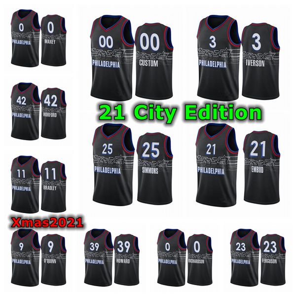 2021 mens pressing customized basketball jersey 3 iverson 25 simmons 21 embiid 11 bradley 39 howard 23 ferguson 0 maxey 42 horford, Black;red
2021 mens pressing customized basketball jersey 3 iverson 25 simmons 21 embiid 11 bradley 39 howard 23 ferguson 0 maxey 42 horford, Black;red