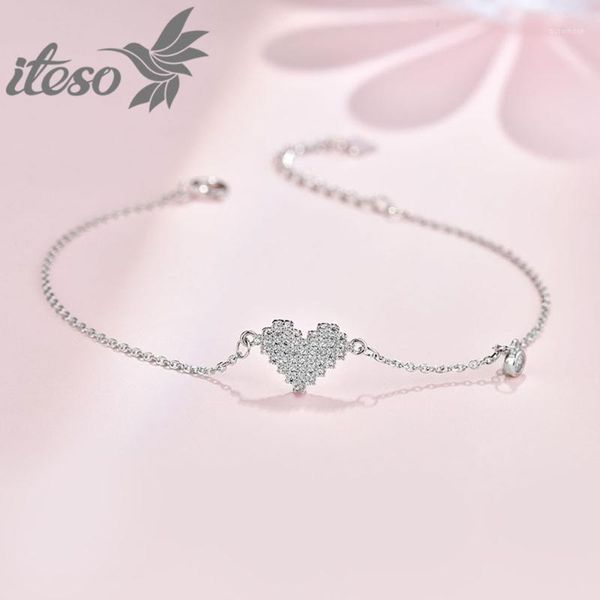 iteso 2020 new heart crystal charm bracelets trendy romantic cute bracelet for women fine jewelry valentine's day gifts1, Golden;silver
iteso 2020 new heart crystal charm bracelets trendy romantic cute bracelet for women fine jewelry valentine's day gifts1, Golden;silver