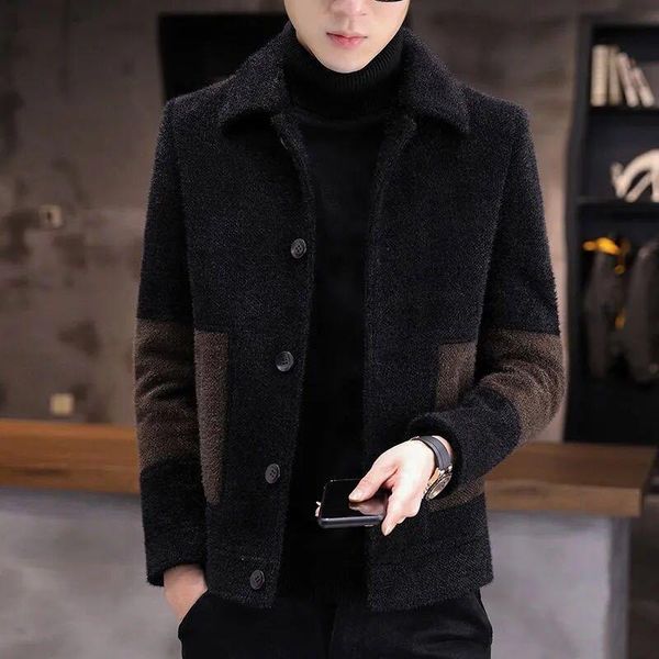 men's jackets wool short jacket korean style trend thickening niz mid-length coat trench, Black;brown
men's jackets wool short jacket korean style trend thickening niz mid-length coat trench, Black;brown