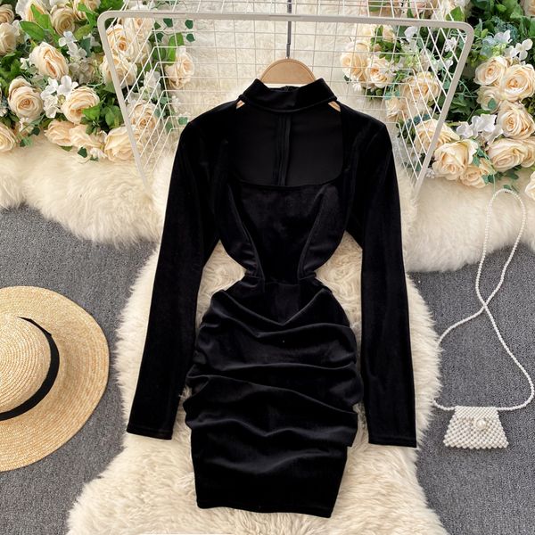 2021 new singiny design ruched pencil feminine neck long fine autumn style short dress ioxa, Black;gray
2021 new singiny design ruched pencil feminine neck long fine autumn style short dress ioxa, Black;gray