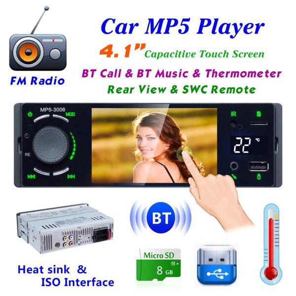 4.1" car radio bluetooth hands-calling mp5 player dc 12v50w*4 fm with rear view camera mounting kit
4.1" car radio bluetooth hands-calling mp5 player dc 12v50w*4 fm with rear view camera mounting kit