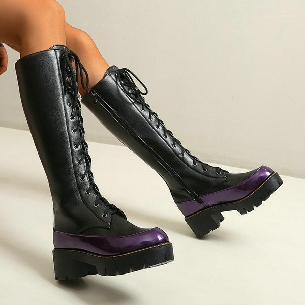 new winter women's shoes knee high knight boots punk style thick-soled boots ladies high with side zipper fashion1, Black
new winter women's shoes knee high knight boots punk style thick-soled boots ladies high with side zipper fashion1, Black