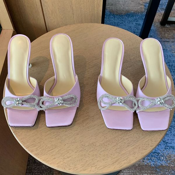 slippers mach latest fashion rhinestone crystal bow decoration womens sandals high heeled square head shoes luxury designer 6cm heel slipper, Black
slippers mach latest fashion rhinestone crystal bow decoration womens sandals high heeled square head shoes luxury designer 6cm heel slipper, Black
