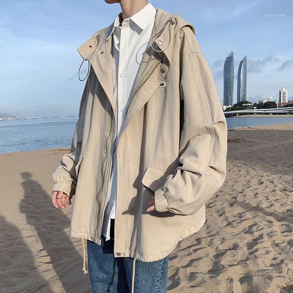 tooling jacket men's autumn hong kong wind pushuai loose all-match korean version fashion mid-length wind coat1, Tan;black
tooling jacket men's autumn hong kong wind pushuai loose all-match korean version fashion mid-length wind coat1, Tan;black