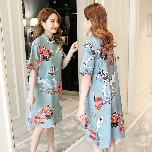chinese style printed maternity dress summer fashion clothes for pregnant women vintage elegant pregnancy cheongsam lj201124, White
chinese style printed maternity dress summer fashion clothes for pregnant women vintage elegant pregnancy cheongsam lj201124, White