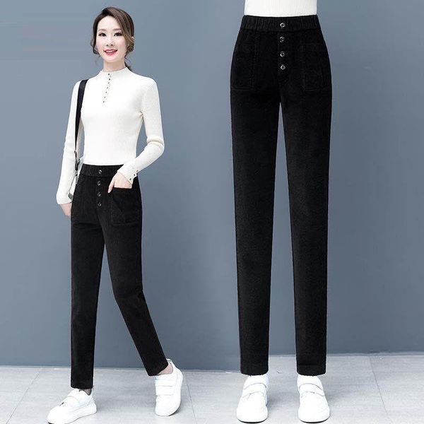 plus velvet thickened corduroy pants women's small feet plus size harlan casual pants corduroy trousers, Black;white
plus velvet thickened corduroy pants women's small feet plus size harlan casual pants corduroy trousers, Black;white