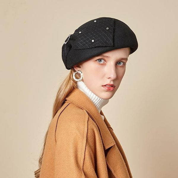 berets sombreros de mujer autumn and winter rhinestone bow wool beret female british retro hat czapka zimowa caps for women, Blue;gray
berets sombreros de mujer autumn and winter rhinestone bow wool beret female british retro hat czapka zimowa caps for women, Blue;gray
