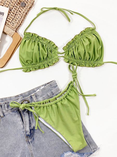 ruffle two-piece suits 2022 bikini set pleated wavy green neon swimsuit women halter bandage thong beachwear monokini swimwear push up bathi, White;black
ruffle two-piece suits 2022 bikini set pleated wavy green neon swimsuit women halter bandage thong beachwear monokini swimwear push up bathi, White;black