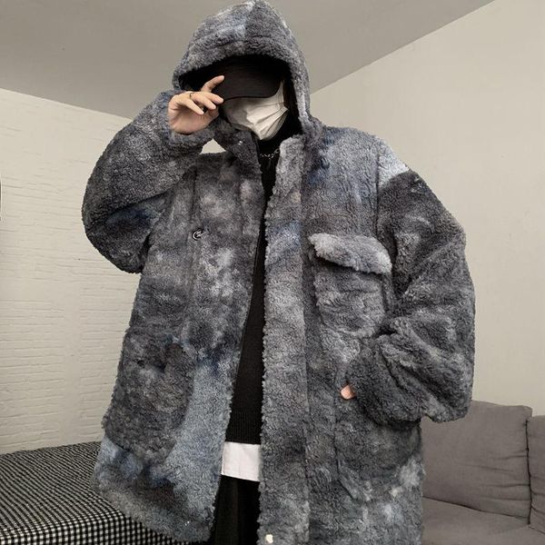 men's down & parkas hooded padded jacket winter tie-dye lamb wool outwear multi-pocket warm loose youth caots male clothes casual trend, Black
men's down & parkas hooded padded jacket winter tie-dye lamb wool outwear multi-pocket warm loose youth caots male clothes casual trend, Black