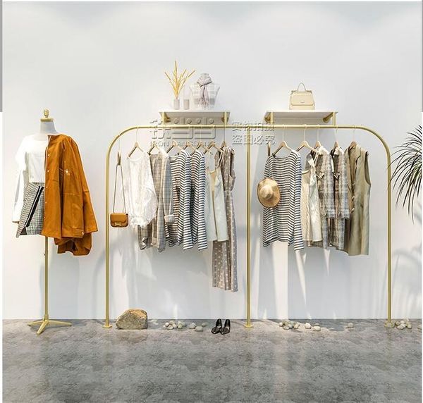 clothing store display rack gold display shelf women's clothing store wall hanging simple hangers support customization
clothing store display rack gold display shelf women's clothing store wall hanging simple hangers support customization