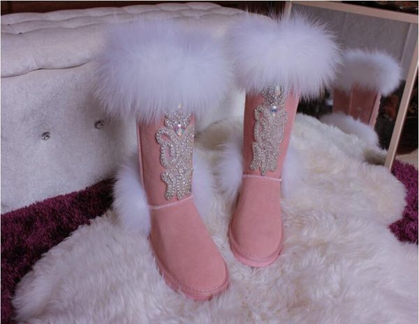 2020 luxury net pink strass fox skin high leather snow boots vm4h, Black
2020 luxury net pink strass fox skin high leather snow boots vm4h, Black