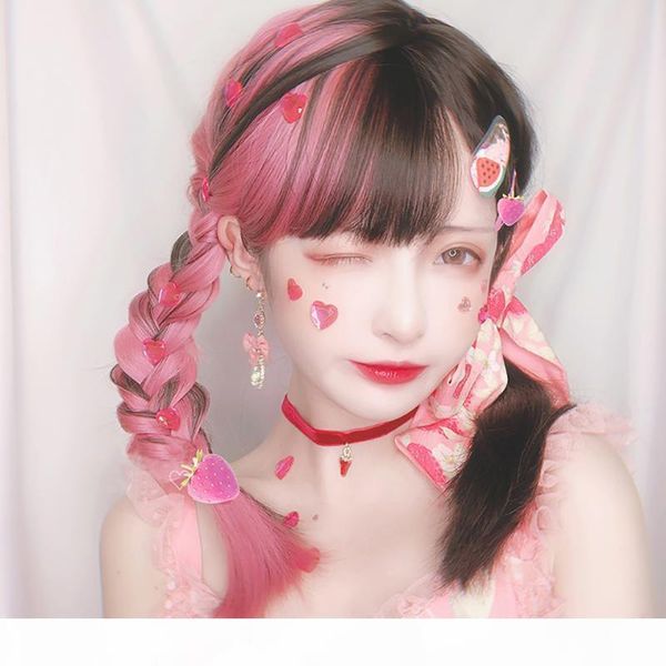 lolita air bangs female long hair pink chocolate color matching color natural cute soft girl heat resistant synthetic sweet wig, Black
lolita air bangs female long hair pink chocolate color matching color natural cute soft girl heat resistant synthetic sweet wig, Black